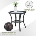 thumbnail image 4 of OPOHORO Outdoor Wicker Side Table,22x20x20 inch All Weather Rattan Small Patio Table Square End Table for Pool Balcony Deck Porch Lawn Backyard, Brown, 4 of 9