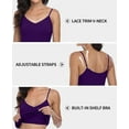 thumbnail image 4 of Sociala Women's Cotton V Neck Camisoles with Shelf Bra Tank Tops,2-packs, 4 of 5
