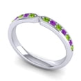 thumbnail image 2 of 0.30 Carat Stunning Round Cut Peridot & Amethyst Gemstone Wedding Eternity Band for her 18K White Gold Size 6.5 by Diamond-Capitals, 2 of 8