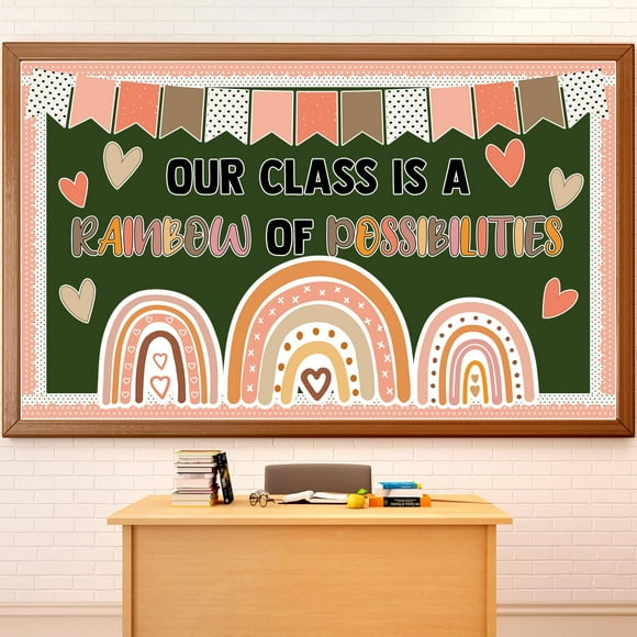 Decoraciones para tablones de anuncios Justforjoyful Boho Rainbow