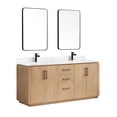 thumbnail image 2 of Vinnova San 72" Double Sink Wood Bath Vanity with Mirrors in Brown/White, 2 of 16