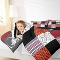 thumbnail image 4 of Feelyou Rugby Sports Lover Queen Comforter Set, Hippie Patchwork Bedding Set, 3pcs, 4 of 8