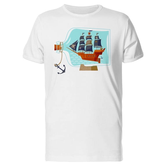 Pirate Ship In A Bottle T-Shirt Men -Image by Shutterstock, Male 3X-Large