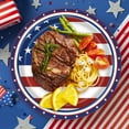 thumbnail image 5 of Twfbrm 16 Pcs 4th of July Paper Plates, 9" American Flag Pattern Disposable Plates, Food Grade Round Dessert Plate Red White and Blue Serving Dish Patriotic Party Supplies for Independence Day, 5 of 7