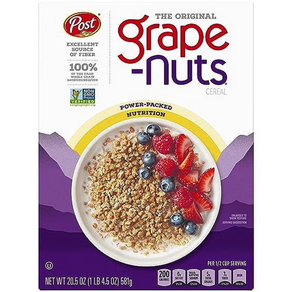 Post Grape-Nuts Cereal, 20.5 oz, Grape-Nuts Cereal, Post Grape-Nuts, 20.5oz Cereal, Crunchy Cereal, Healthy Breakfast Cereal