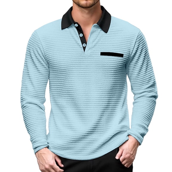 JTieacloth Classic Collared Shirt with Pocket Casual Shirts For Sports Outdoor Activities And Everyday Wear Versatile Collared Knit For Blue L
