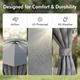 thumbnail image 5 of LAZZO 10'x12' Outdoor Gazebo, Double Roof Metal Frame Patio Canopy with Mosquito Netting & Privacy Screens, Gray, 5 of 10