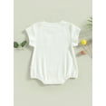 thumbnail image 4 of Faithtur Nouveau-Né d'Été Romper, Casual Manches Courtes Col Rond de Couleur Unie Bodysuit, 4 of 8
