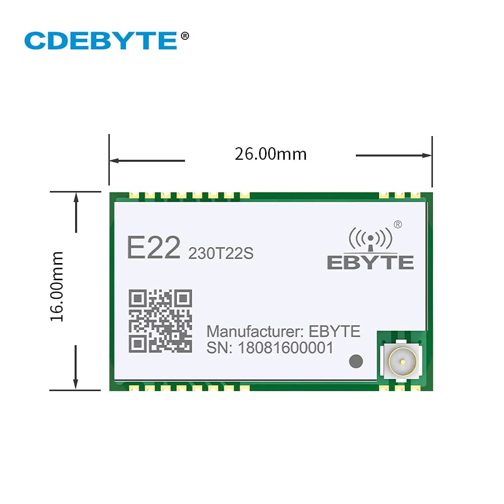 EBYTE UART 22dBm 230MHz TCXO E22-230T22S Wireless Transceiver UART LoRa Net Working RSSI SMD IPEX Stamp Hole RF Module Transmitter