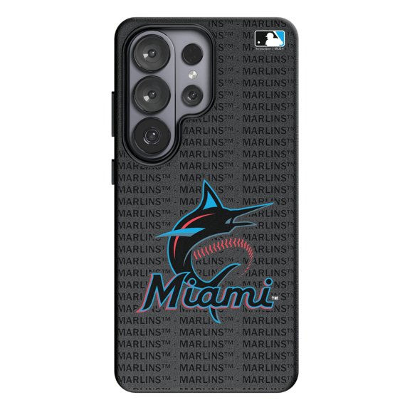 Keyscaper Miami Marlins Text Backdrop Galaxy Magnetic Bump Case
