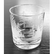 11 oz Rocks Whiskey Old Fashioned Glass Wrap Around River In The Forest