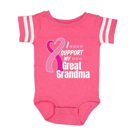 

Inktastic Breast Cancer Awareness I Support My Great Grandma Gift Baby Boy or Baby Girl Bodysuit