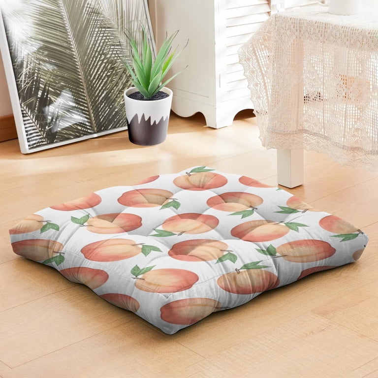 Peach Meditation Pillow 22x22 Inch Large Floor Cushion Soft Dutch