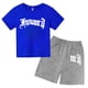 thumbnail image 3 of Ropa para niños con estampado de marca gótica, conjunto de camiseta y pantalones cortos de verano para adolescentes, 2 piezas, manga corta, moda informal para niños y niñas, 3 of 5