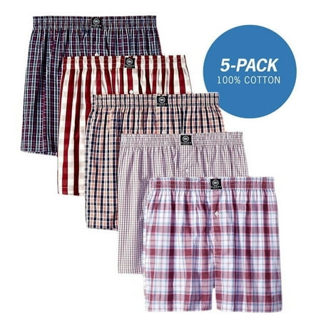 Badger Smith – Men s Boxer Shorts Comfortable Cotton Boxers 100% Cotton Checks Multicolor Boxers For Men Multi Pack – Small