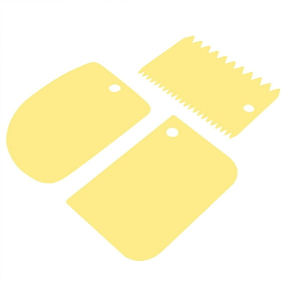 3-Piece Yellow Baking Spatula Set - Flexible Scrapers for Frosting, Batter & Mixing