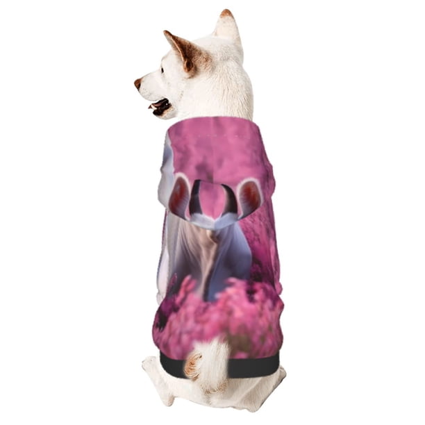 Balery Flower Field Cow Sudadera con Capucha para Perros Pequeños – Ropa para Mascotas, Disfraz para Perros y Gatos, Ideal para Fiestas y Cosplay-Medium