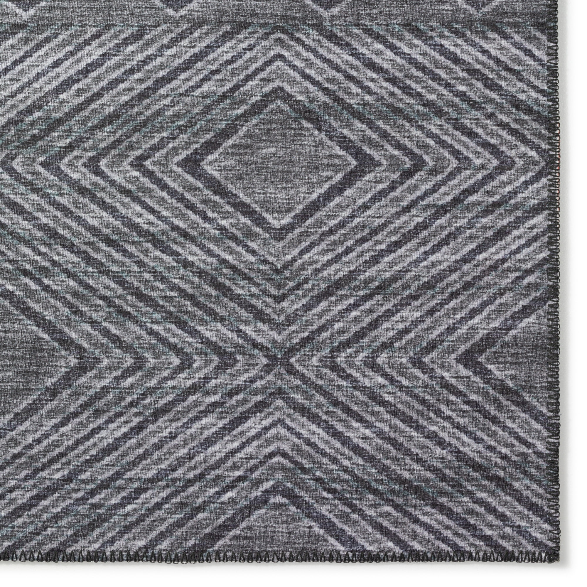 Addison Rugs Indoor/ Outdoor Addison Yuma Geometric Southwest Washable Rug 9' x 12' - Gray
