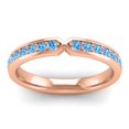 thumbnail image 2 of 0.20 Carat Round Cut Blue Topaz Gemstone Eternity Band for Anniversary Gift Solid 18K Rose Gold Size 5 by Diamond-Capitals, 2 of 8