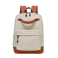 thumbnail image 2 of ZZkhGO Fashion Trendy Backpack, Stylish Large Capacity Daypack Casual Versatile Texture Shoulder Bag, Lightweight Travel Backpack for Students Class Daily Commute, Beige, 2 of 7