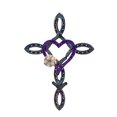thumbnail image 2 of Large Purple Horseshoe Cross Hanging Rich For Farmhouse Statement, 2 of 3