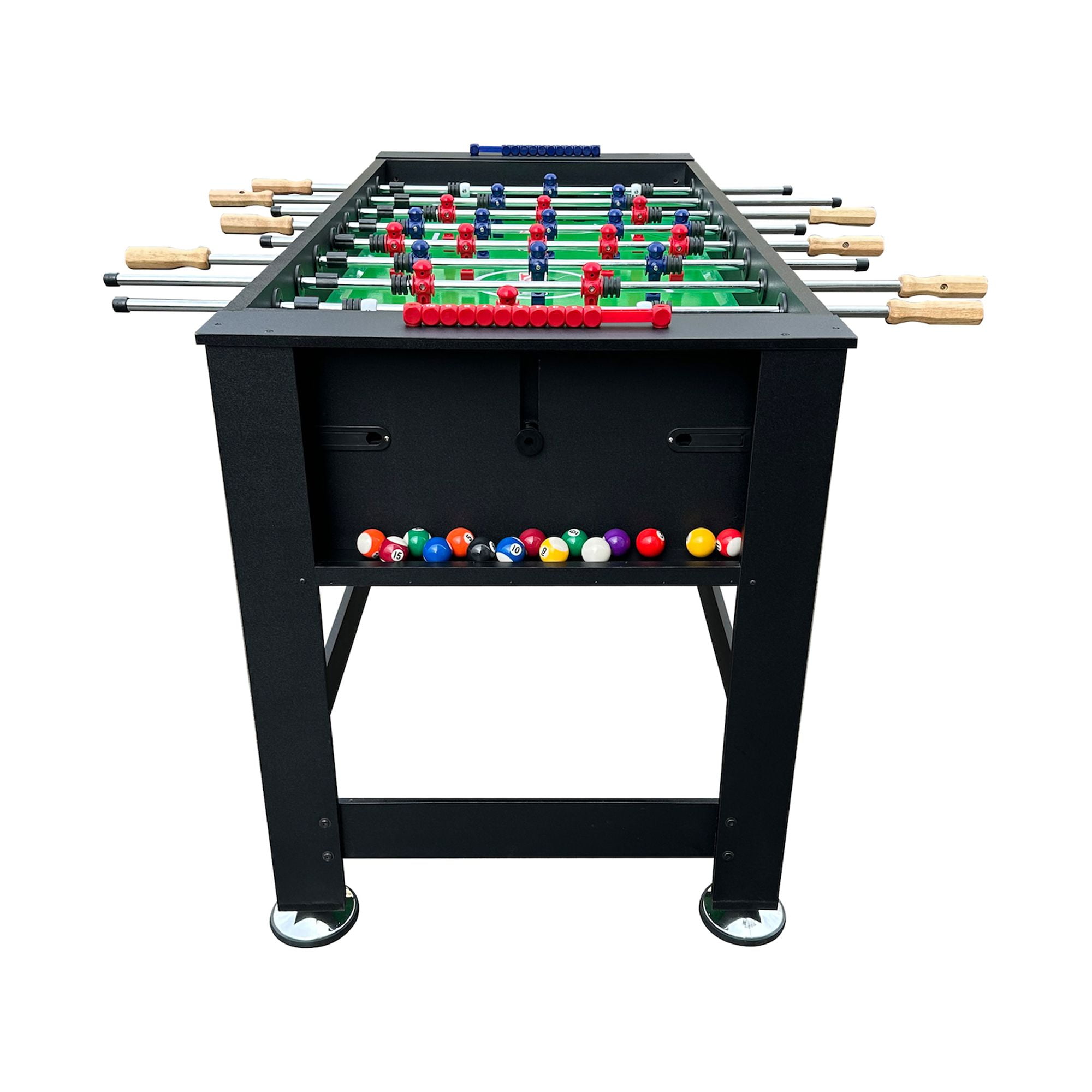 KICK Dyad 55″ 2-in-1 Multi Game Table (Black) - Combo Game Table Set - Billiards/Pool and Foosball for Home, Game Room, Friends and Family!