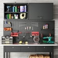 thumbnail image 6 of AUHUP Steel Wall Cabinet, Versatile Adjustable Metal Wall Mounted Storage Cabinet Organizer for Garage, Office, Kitchen, Black, 31.5"W x 22"H x 16"D, 6 of 8