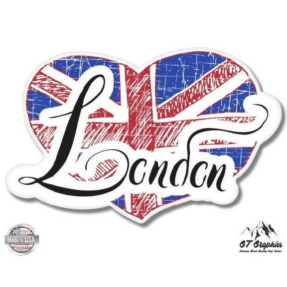 London UK Flag - 3" Vinyl Sticker - For Car Laptop I-Pad Phone Helmet Hard Hat - Waterproof Decal