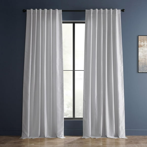 HPD Half Price Drapes Room Darkening Curtains for Bedroom Vintage Textured Faux Dupioni Silk Curtains for Living Room (1 Panel), 50 X 120, Ice