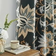 thumbnail image 3 of Vintage Floral Blackout Curtains for Bedroom 84-Inch Length 2 Panels, Moody Black Flowers Boho Tribal Window Curtain, Room Darkening Thermal Insulated Country Farmhouse Curtain Panels, 3 of 6