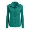 thumbnail image 4 of Kogui Womens Shirts Trendy Women's Stain Shield Dress Shirts Free Long Sleeve Shirts Solid Work Business Button Down Shirts (Green,S), 4 of 5