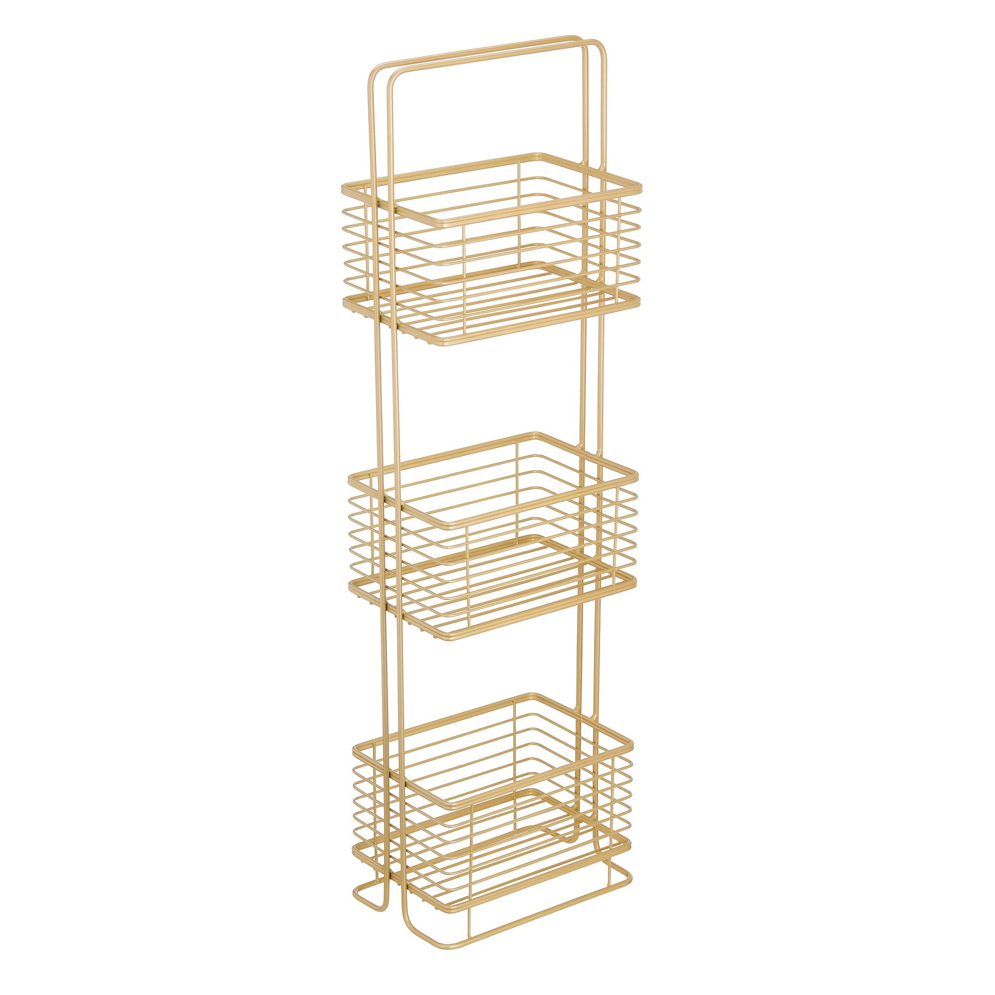 3-Tier Wire Basket Stand  Metal bathroom shelf, Bathroom shelf unit, Bathroom  storage shelves