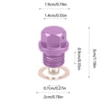 thumbnail image 3 of Purple Magnetic Oil Drain Plug M14X1.5 Aluminum Alloy Oil Pan Screw Car Modification Transmission Plug With Gasket High Performance Engine Protection 1.18 Inch, 3 of 6