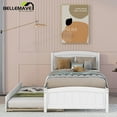 thumbnail image 3 of Bellemave Twin Platform Bed with Trundle Solid Wood Twin Bed Frame with Headboard Space Saving Wooden Bed forTeens & Adults, White, 3 of 10