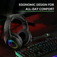 thumbnail image 5 of Rirool Gaming Headset with 7.1 Surround Sound, Wired Over-Ear Headphones for PS4 Xbox One PC, Noise Cancelling Mic, RGB LED Lights, 50mm Drivers, 5 of 7