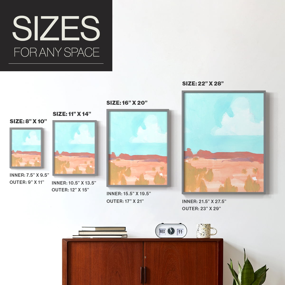 Wide Open Spaces I Framed Print in Gray Solid Wood 16 x 20 Framed Print