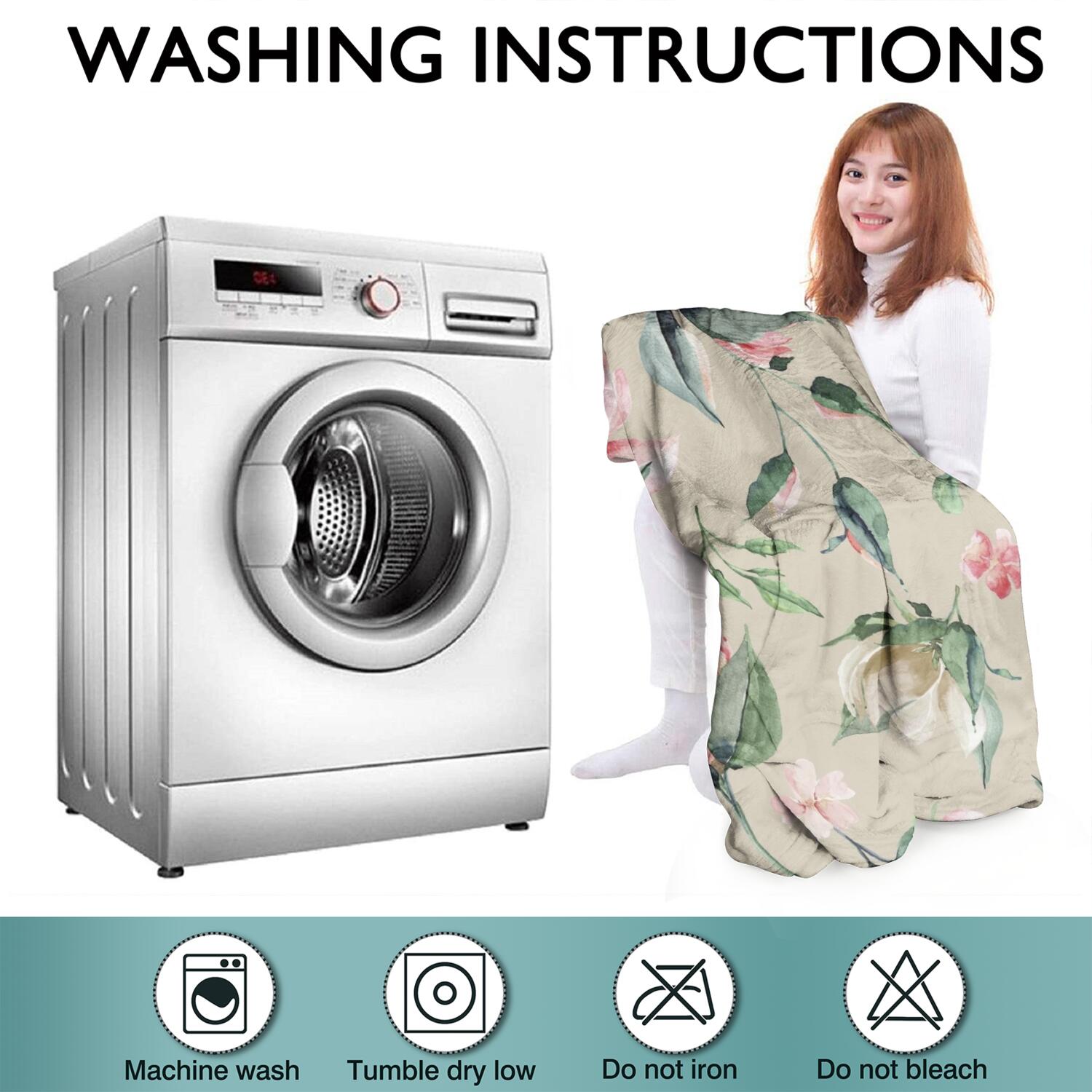 Wearable Oversized Blanket,Pioneer Flower Floral Print Pattern Wearable Blanket Hoodie for Adults,Cozy Hooded Blankets with Super Pockets,Super Warm Fuzzy Pullover for Women & Men