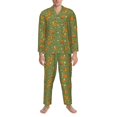 thumbnail image 3 of Naloa Squirrel And Nuts Men’s Pajamas Set - Long Sleeve Button Down Sleep Shirt and Pajama Bottoms Sleepwear Set-Medium, 3 of 7