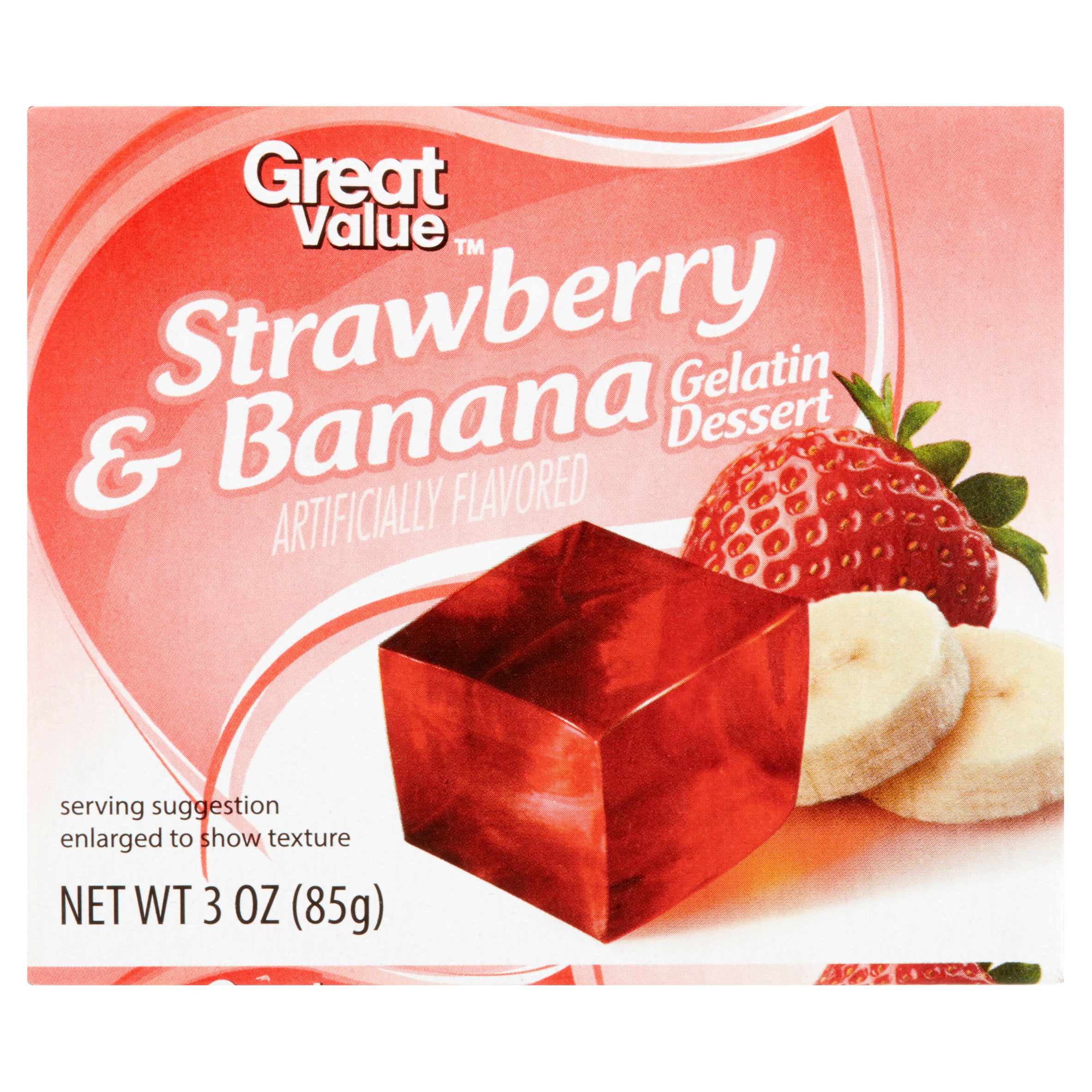 Great Value Strawberry Banana Gelatin Dessert, 3 oz by Wal-Mart Stores, Inc.