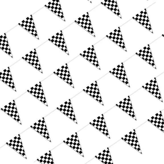 100ft Black and White Checkered Flag Banner Racing Birthday Decorations, for Nascar Cars Party Supplies