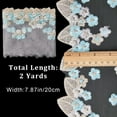 thumbnail image 2 of 2 Yard 20cm Width Floral Embroidery Lace Trim Metallic Embroidered Leaf Edge Mesh Lace Fabric Edging Trimming for DIY DIY Sewing Crafts Clothing Dress Curtain Embellishments Light Sky Blue, 2 of 6