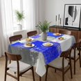 thumbnail image 6 of Navy Blue Grey Oil Painting Table Cloth Waterproof Tablecloths, Abstract Modern Geometric Tablecloth Dining Table Cover for Kitchen Party Tabletop Outdoor, Rectangle Tablecloth 60x102 Inch, 6 of 9