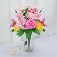 thumbnail image 5 of Artificial Flowers, Mixed Bush Grave Flowers 6.7 inch Memorial Flowers Artificial Cemetery Flowers Roses and Lily Bouquet for Outdoor Graveyard Garden Home Spring Decor, 5 of 5