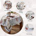 thumbnail image 5 of Christmas Snowman Table Cloth Waterproof Tablecloths, Xmas Snowflake Elk Eucalyptus Leaves Tablecloth Dining Table Cover for Kitchen Party Tabletop Outdoor, Square Tablecloth 54x54 Inch, 5 of 9