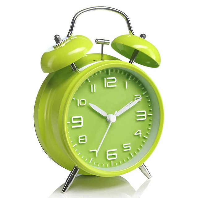Reloj despertador de doble campana con luz nocturna, esfera grande de 4 pulgadas, reloj despertador de cuarzo analógico con alarma fuerte, sin tictac, silencioso WD.WDQZL Hogar