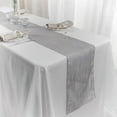 thumbnail image 2 of BalsaCircle 12" x 108" Silver Crinkled Accordion Taffeta Table Runner Party Events Linens, 2 of 8