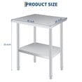 thumbnail image 4 of BeesClover Commercial Stainless Steel Prep Table with Adjustable Undershelf, Rounded Corner Heavy Duty Work Table for Kitchen, Restaurant, Garage, Outdoor Use, Multiple Sizes, 4 of 6