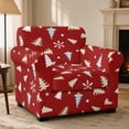 thumbnail image 2 of Bulopur Christmas Tree Snowflake 2Pcs Chair Covers Flexible Stretch Holiday Protector Removable Cushion Covers Anti-Slip Elastic Edge for Apartment Living Room Bedroom Decor, 2 of 8