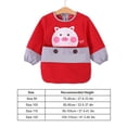 thumbnail image 2 of Baberos para comer para niños pequeños Patrón de cerdo rojo Impermeable Resistente a las manchas Reversible Extra largo Fibra de poliéster Mangas largas Baberos de alimentación para bebés Tamaño 90, 2 of 5