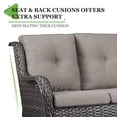 thumbnail image 4 of PARKWELL Patio Rattan Seat Sofa Cushioned Loveseat,Outdoor Wicker Furniture,Gray, 4 of 9